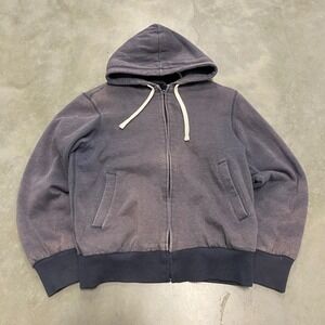 Goodfellow & Co Mens Full Zip Hoodie Sherpa Lined Grey Size M